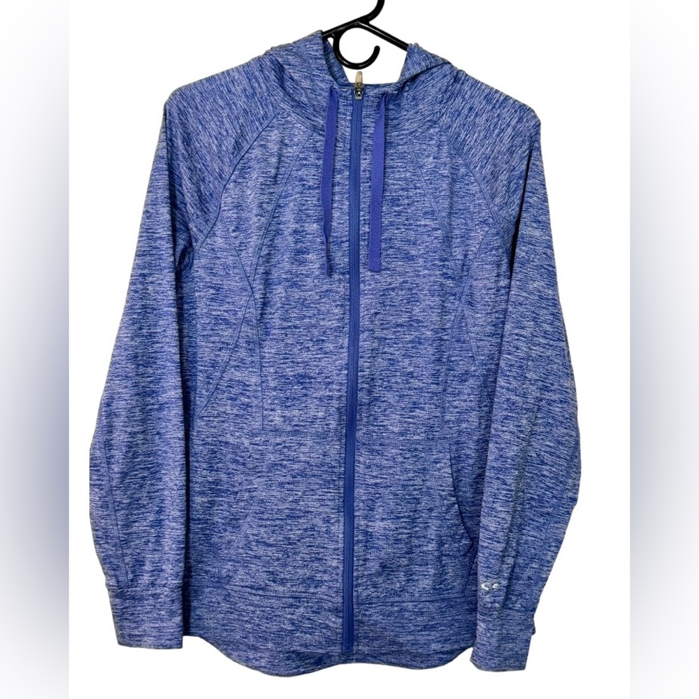 Champion Duo Dry Jacket Full Zip Hooded Track Jacket Blue Medium